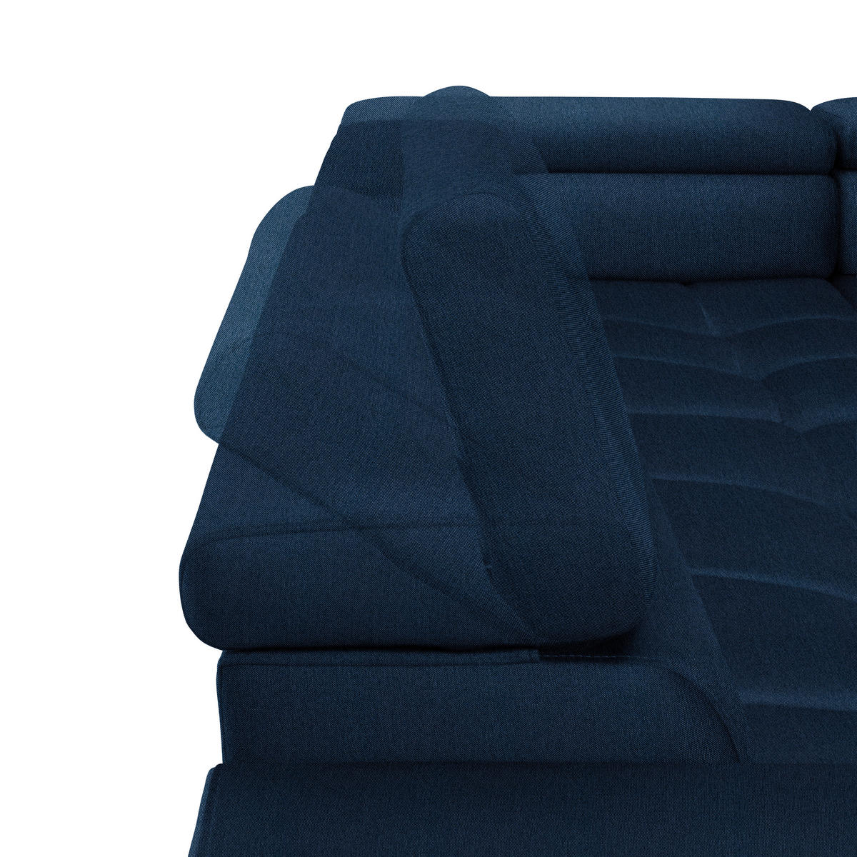 ECKSOFA in Webstoff Dunkelblau  - Schwarz/Dunkelblau, Design, Textil/Metall (300/216cm) - Welnova