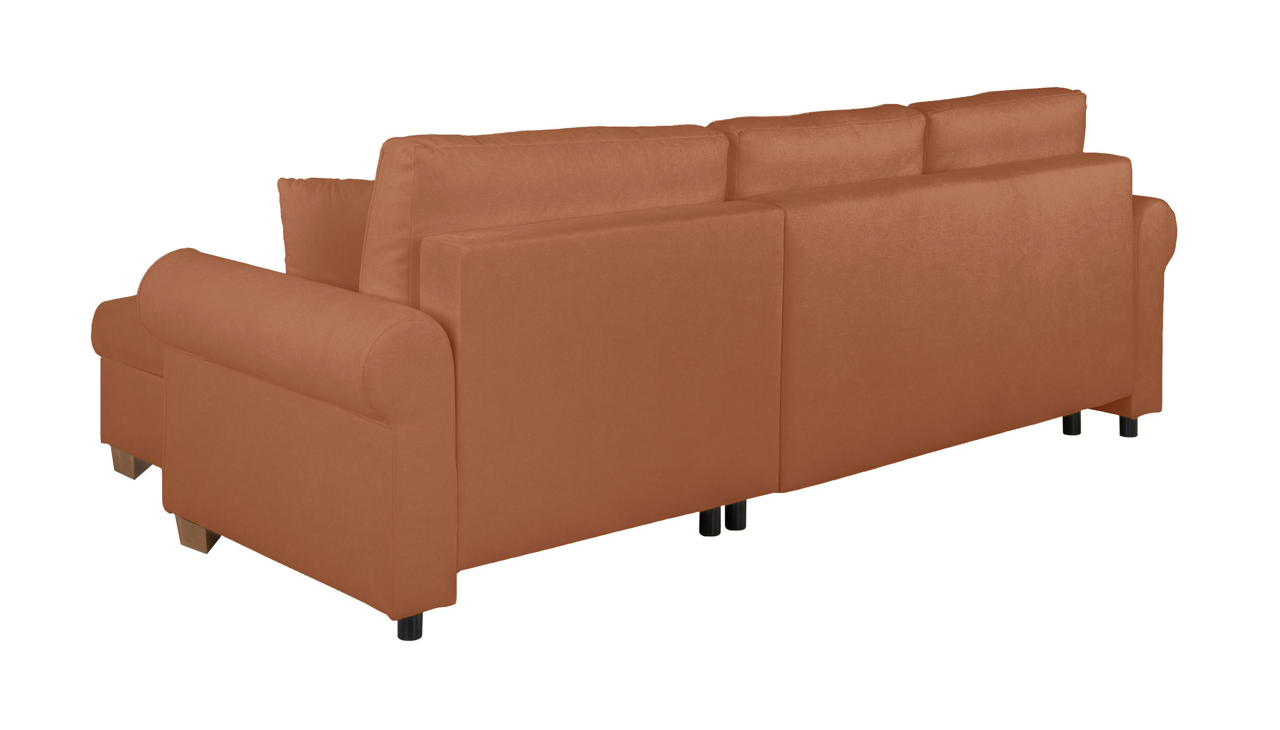 ECKSOFA in Rostfarben  - Rostfarben/Buchefarben, Design, Holz/Textil (266/161cm) - MID.YOU