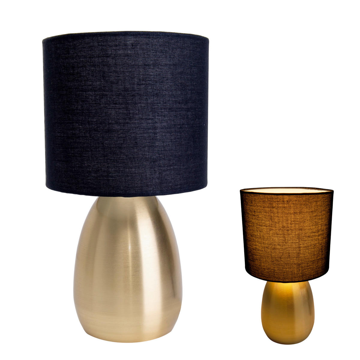 TISCHLEUCHTE Aurum 17,5/33 cm   - Goldfarben/Schwarz, Design, Textil/Metall (17,5/33cm) - Näve