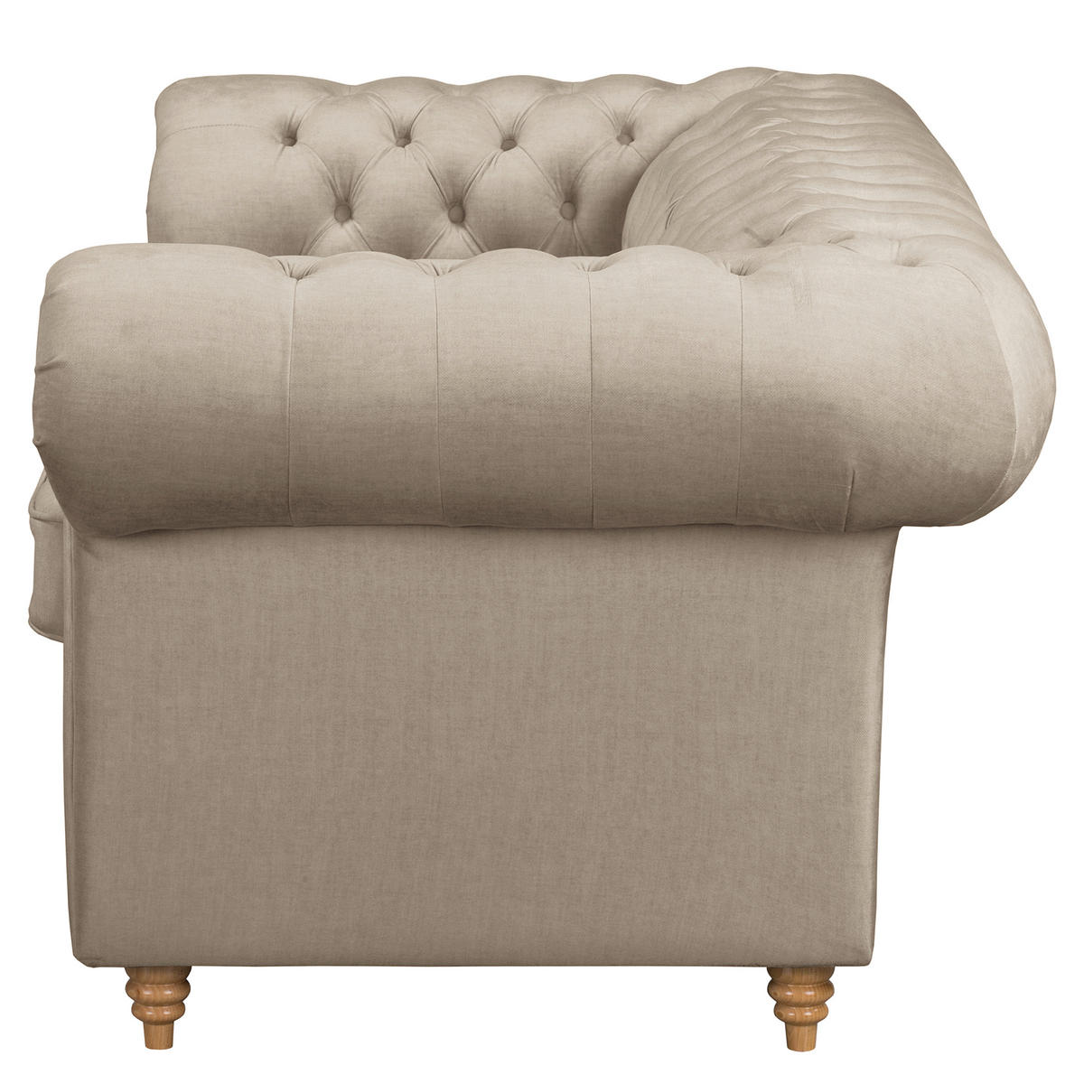 2-SITZER-SOFA Laura in Mikrofaser Taupe  - Taupe/Braun, Design, Holz/Textil (190/75/91cm) - P & B