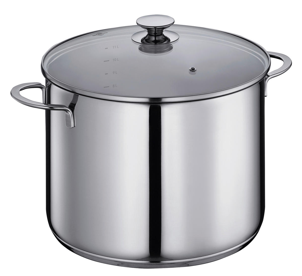 SUPPENTOPF CAPRI 12 L  - Edelstahlfarben/Transparent, Basics, Glas/Metall (28/20,5cm) - KÜCHENPROFI