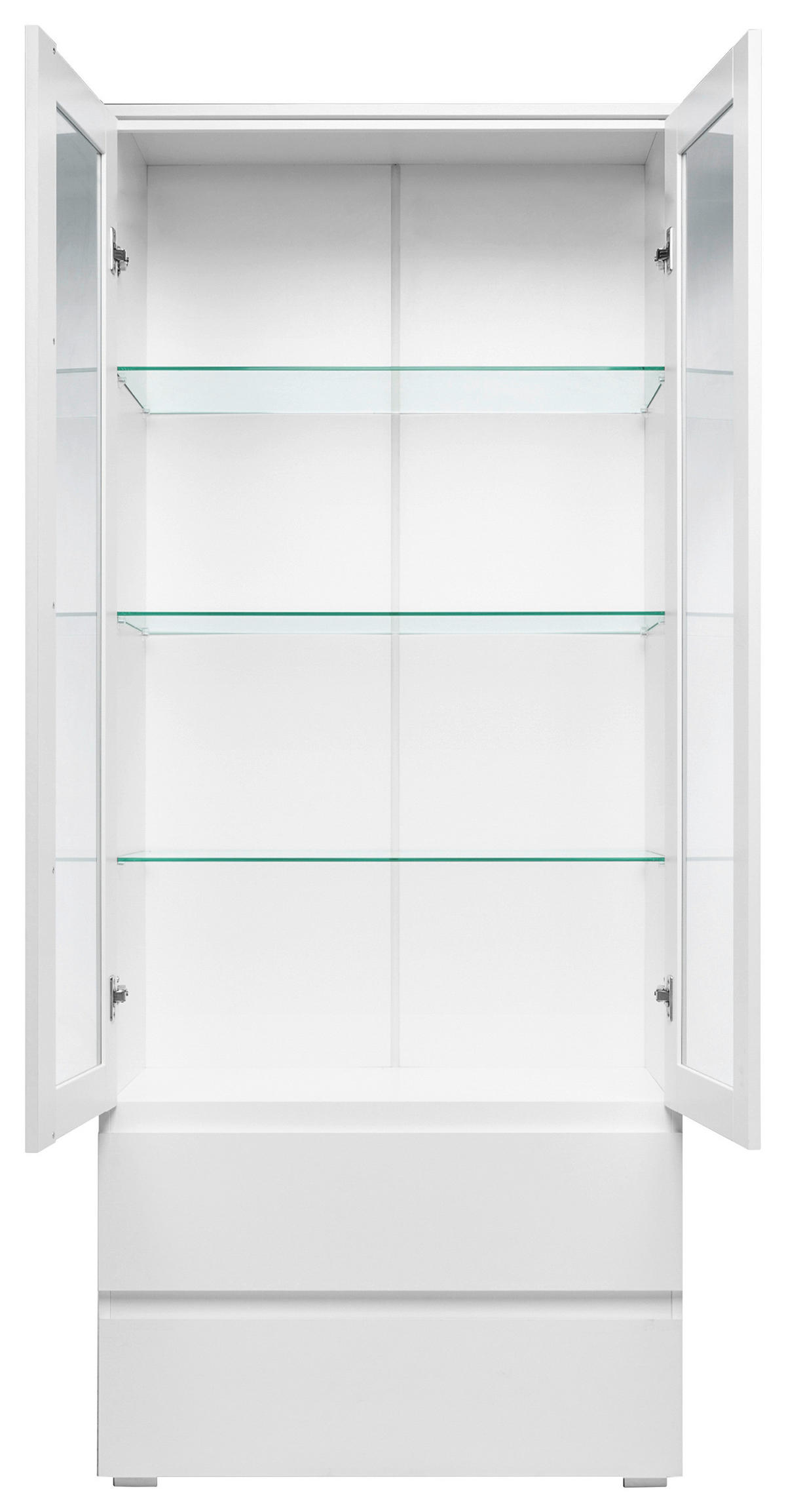 VITRINE in Weiß  - Silberfarben/Weiß, KONVENTIONELL, Glas/Holzwerkstoff (80/191/40cm) - MID.YOU