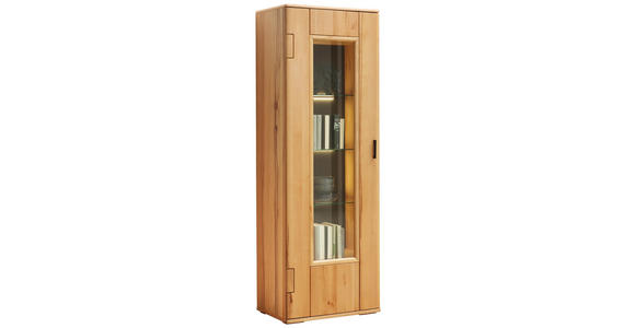 VITRINE in furniert, massiv Wildkernbuche Buchefarben - Buchefarben, KONVENTIONELL, Glas/Holz (67/198/43cm) - Cantus
