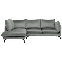 ECKSOFA in Samt Grau  200/241 cm  - Schwarz/Grau, Design, Textil/Metall (200/241cm) - Carryhome