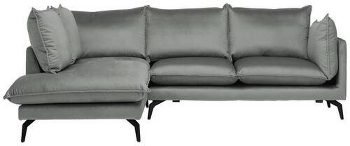 ECKSOFA in Samt Grau  200/241 cm  - Schwarz/Grau, Design, Textil/Metall (200/241cm) - Carryhome