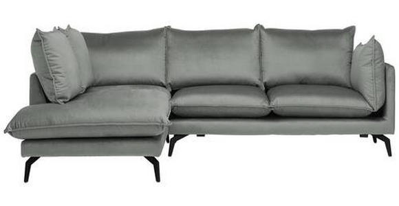 ECKSOFA Grau Samt  - Schwarz/Grau, Design, Textil/Metall (200/241cm) - Carryhome