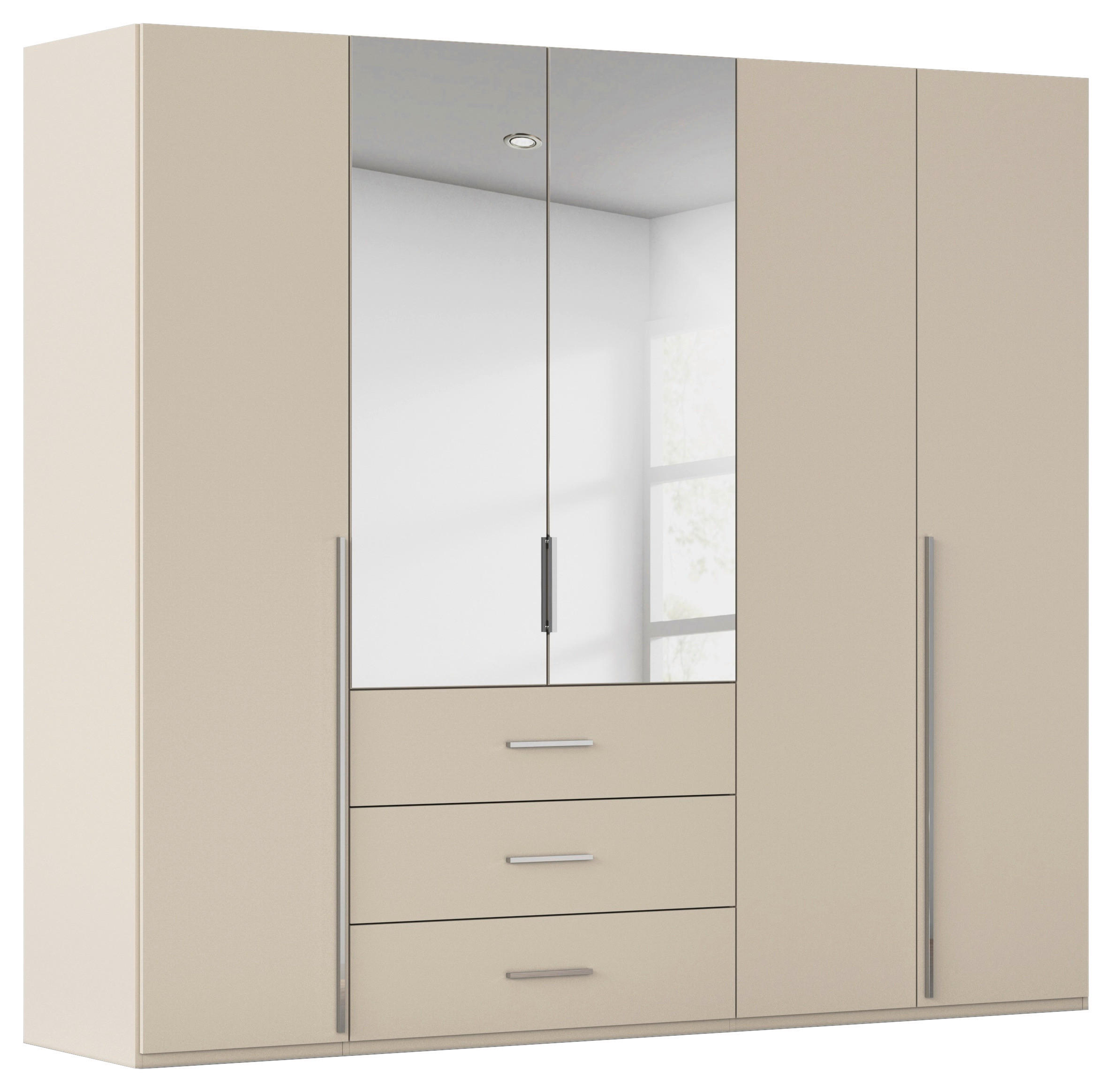 home24 Drehtürenschrank Champagner 251x223x60 cm