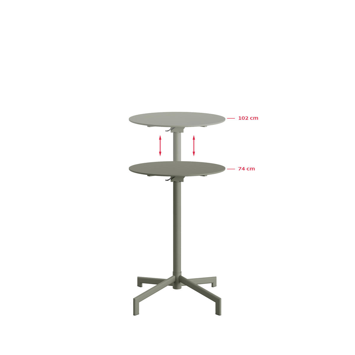 GARTEN-BARTISCH in Metall   - Grün, Basics, Metall (60/74/102/60cm)