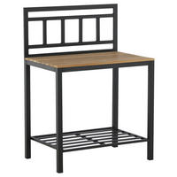 OUTDOORKÜCHE - Schwarz/Teakfarben, KONVENTIONELL, Holz/Metall (90/127/60cm) - Gardenson
