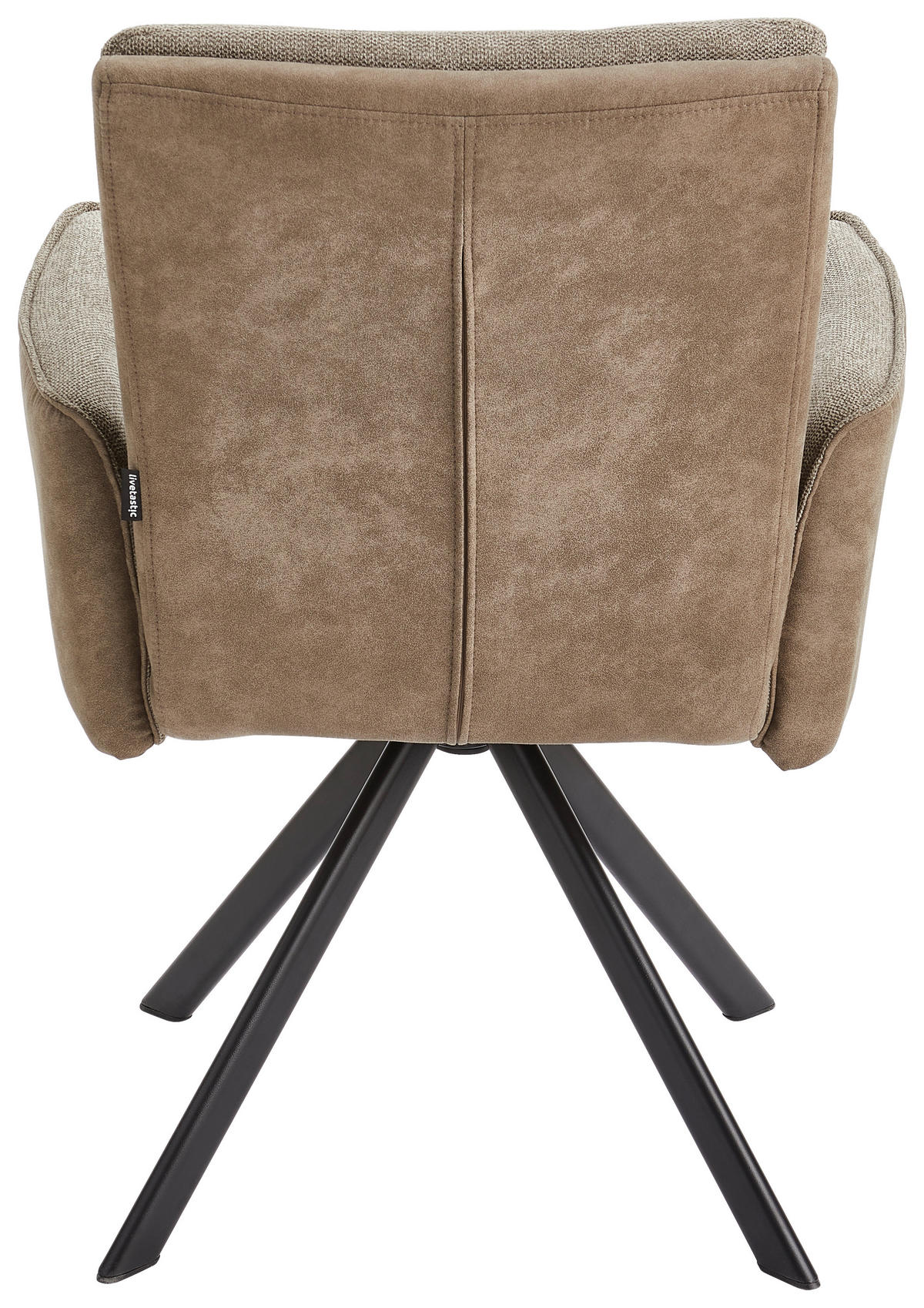 ARMLEHNSTUHL  in Eisen Webstoff, Leinenoptik  - Schwarz/Braun, MODERN, Holz/Textil (61/91/64cm) - Livetastic