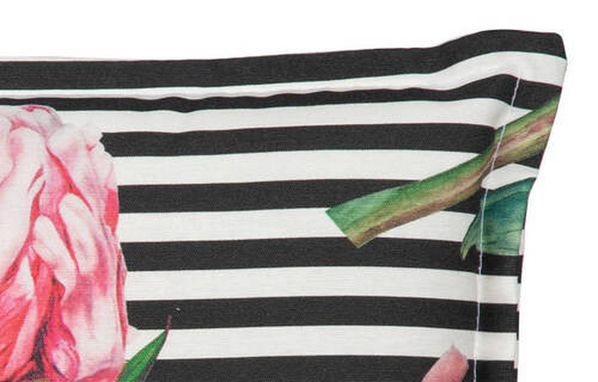 LIEGENAUFLAGE in Schwarz Blume  - Schwarz, Basics, Textil (191/58/8cm) - Gardenson