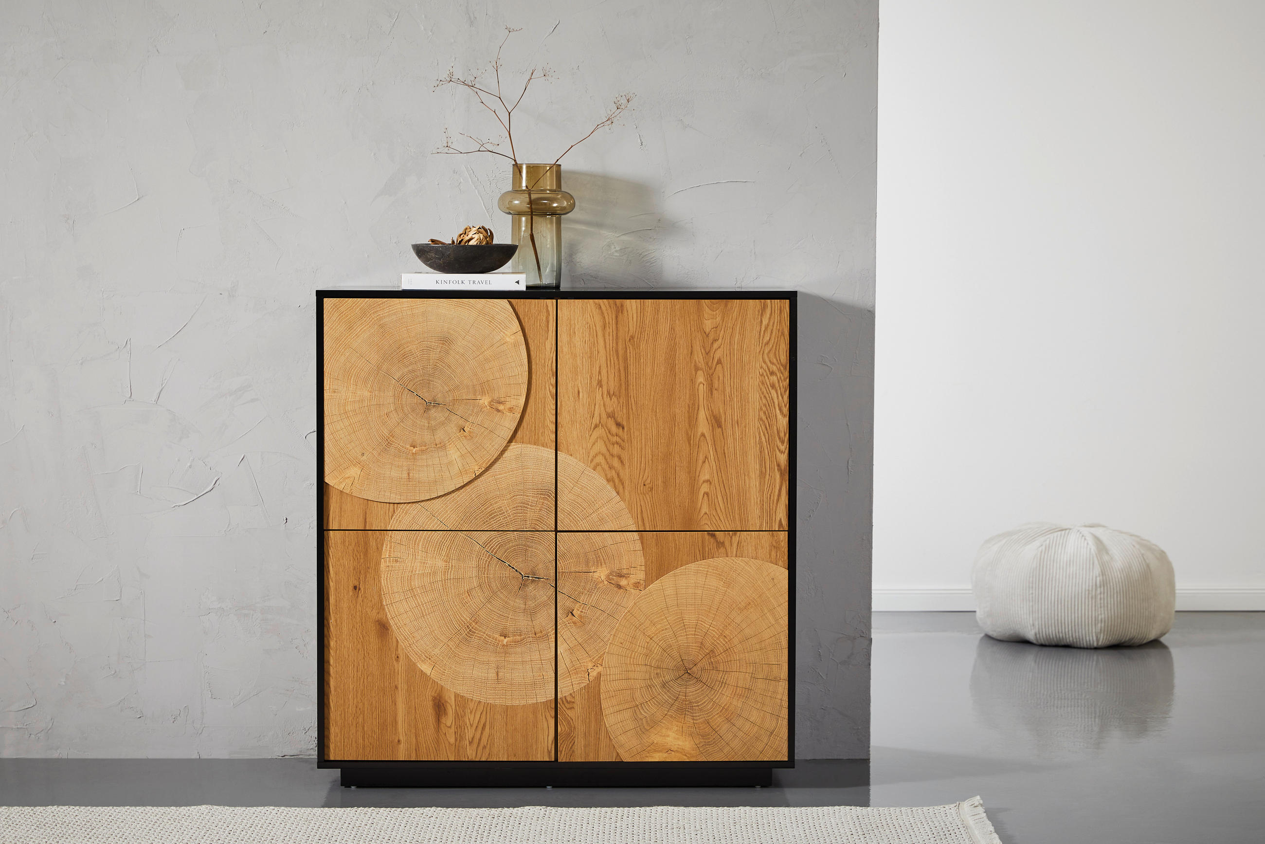 KOMMODE  in 110/115,5/40 cm  - Eichefarben/Schwarz, LIFESTYLE, Holzwerkstoff (110/115,5/40cm) - Xora