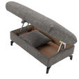 ECKSOFA in Flachgewebe, Leinenoptik Taupe  - Taupe/Schwarz, Design, Textil/Metall (208/247cm) - Xora