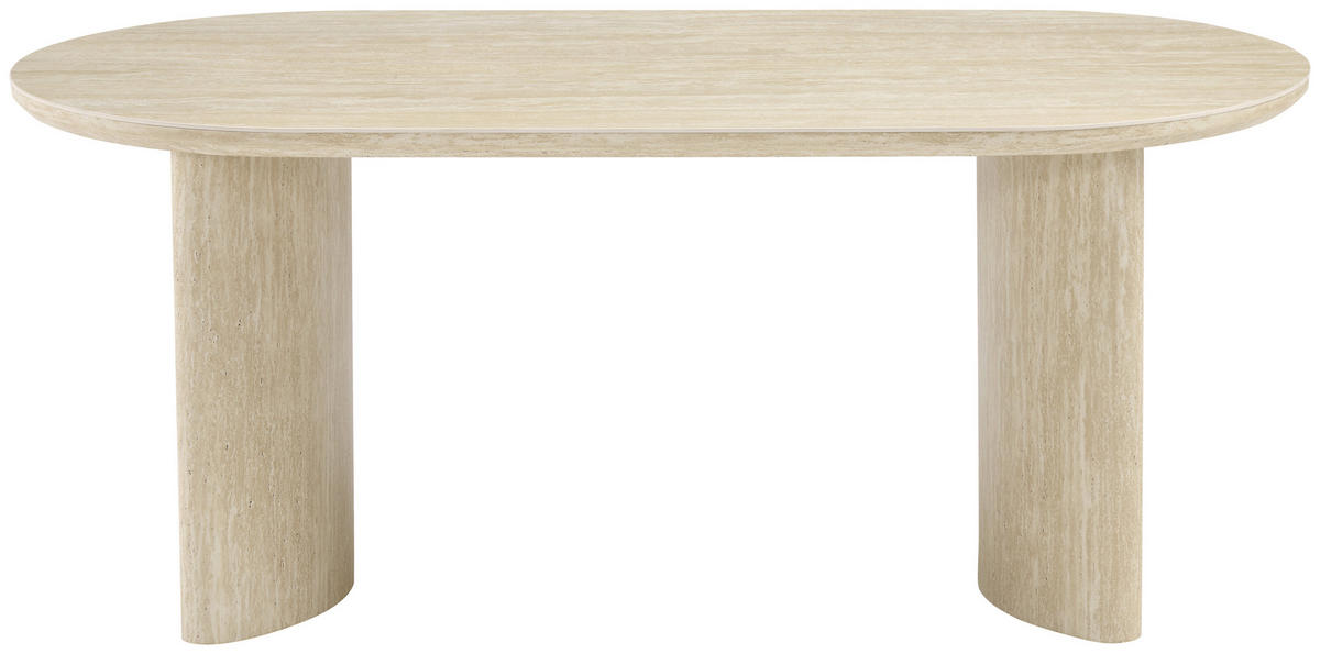 ESSTISCH 180/90/76 cm Nachbildung  Stein, Holzwerkstoff oval Eichefarben, Beige  - Eichefarben/Beige, MODERN, Holzwerkstoff/Stein (180/90/76cm) - P & B