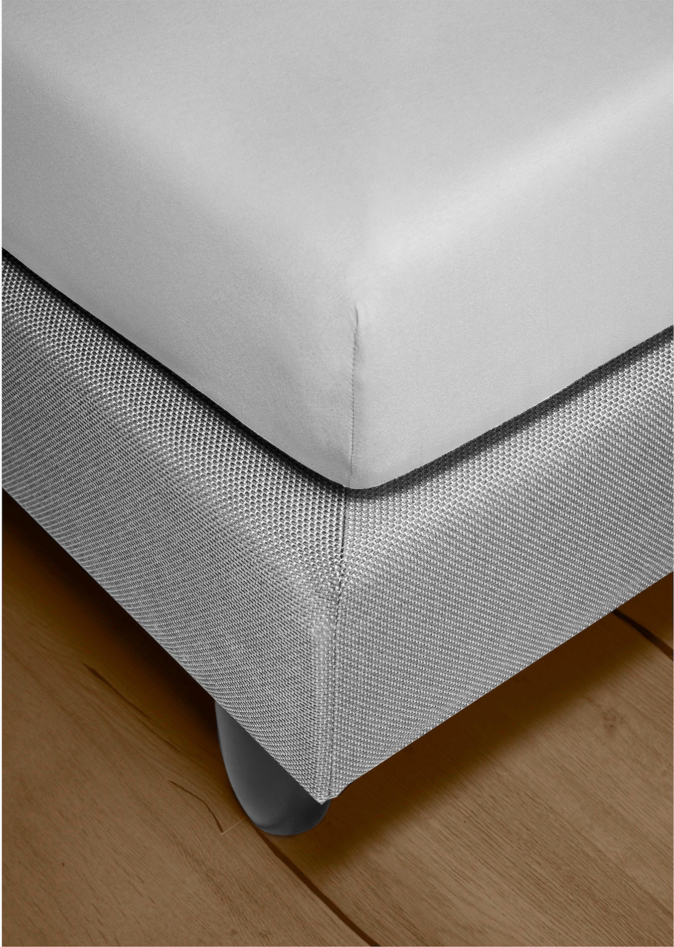 SPANNBETTTUCH Biber  - Silberfarben, KONVENTIONELL, Textil (100/200cm) - Bierbaum