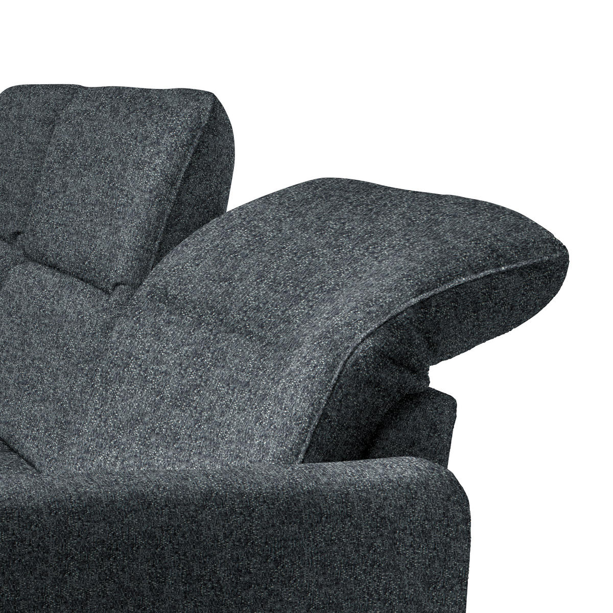 ECKSOFA Dunkelgrau Chenille  - Dunkelgrau/Schwarz, KONVENTIONELL, Textil/Metall (190/254cm) - Livetastic