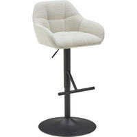TABOURET DE BAR in Metall, Textil Schwarz, Beige  - Beige/Schwarz, Lifestyle, Textil/Metall (53/88-109/50cm) - MID.YOU