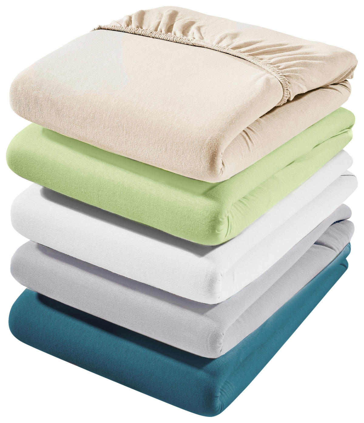 SPANNBETTTUCH FLORENZ Jersey  - Weiß, Basics, Textil (90-100/200-220cm) - Novel