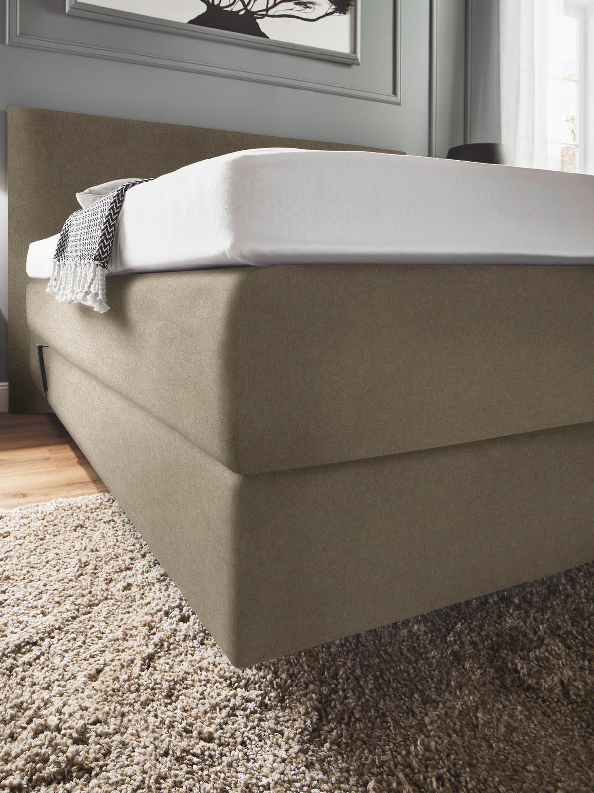 BOXSPRINGBETT 160/200 cm  in Schlammfarben  - Schlammfarben, Konventionell, Holz/Textil (160/200cm) - Dieter Knoll