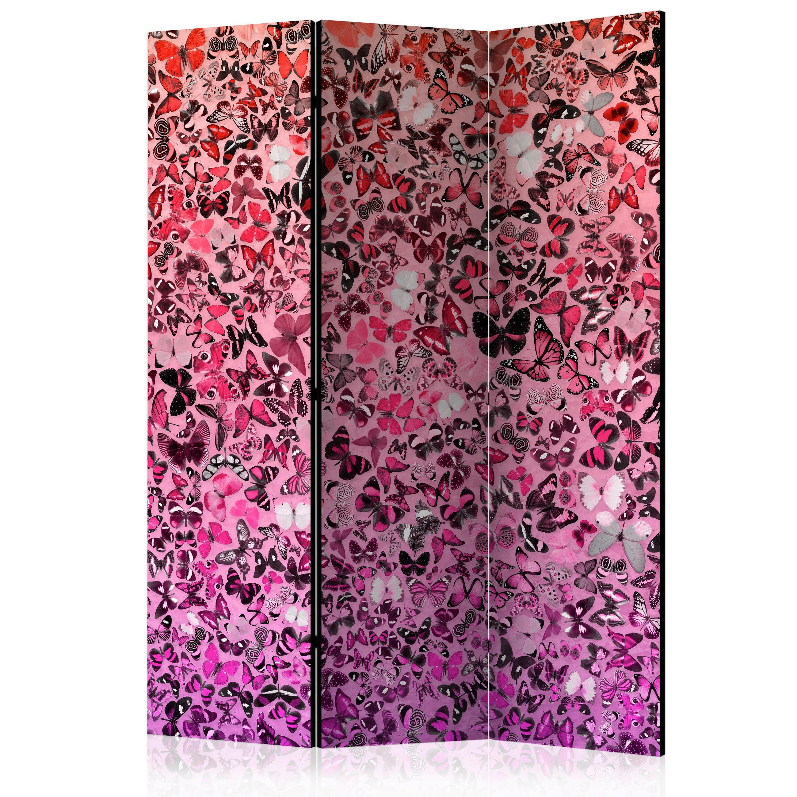 SKÄRMVÄGG  i trä, textil  pink, violett  - pink/violett, Basics, trä/textil (135/172/3cm) - artgeist