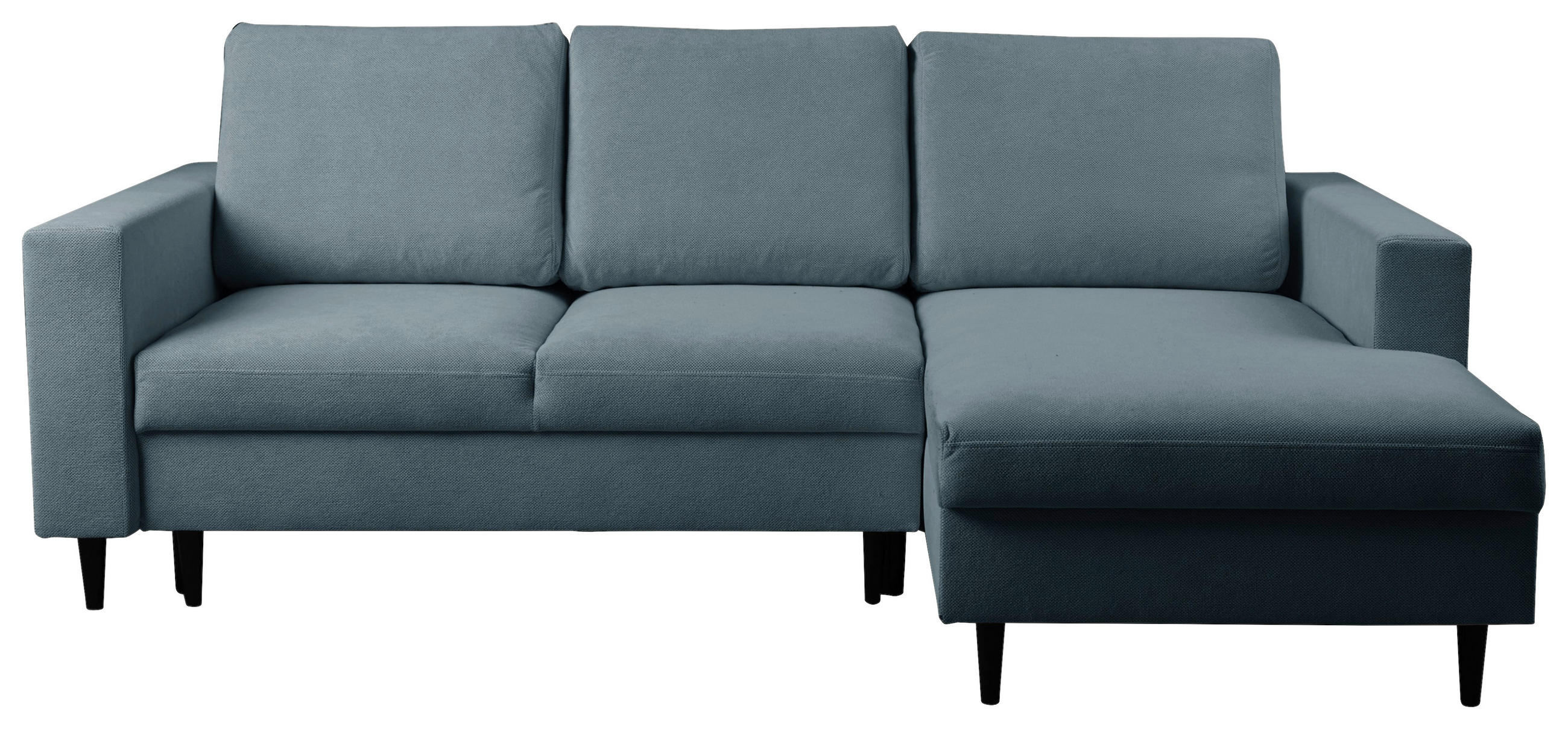 ECKSOFA Dunkelgrau Struktur  - Dunkelgrau/Schwarz, MODERN, Holz/Kunststoff (230/145cm) - MID.YOU