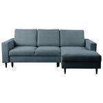 ECKSOFA in Struktur Dunkelgrau  - Dunkelgrau/Schwarz, MODERN, Holz/Kunststoff (230/145cm) - Carryhome