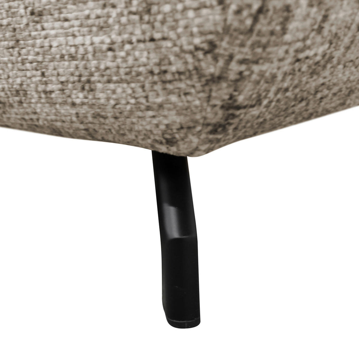 ECKSOFA in Struktur, Plüsch Hellbraun  - Hellbraun/Schwarz, Design, Textil/Metall (201/274cm) - MID.YOU