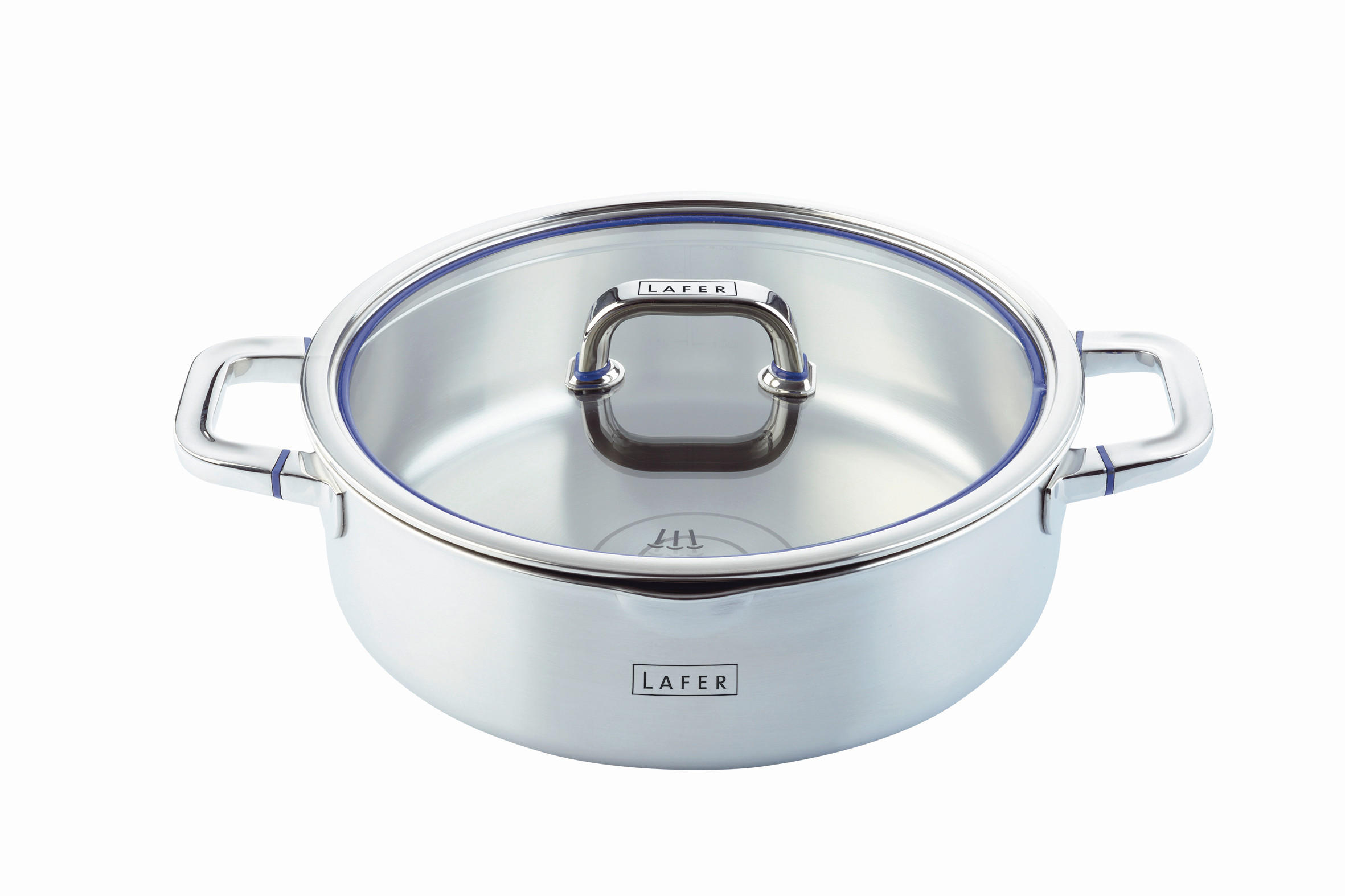SERVIERPFANNE Lafer Pure 28 cm  - Edelstahlfarben, Basics, Glas/Metall (28cm) - Johann Lafer