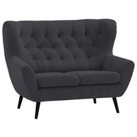 2-SITZER-SOFA Skagen in Cord Anthrazit  - Anthrazit/Schwarz, Design, Holz/Textil (137/101/95cm) - Stylife