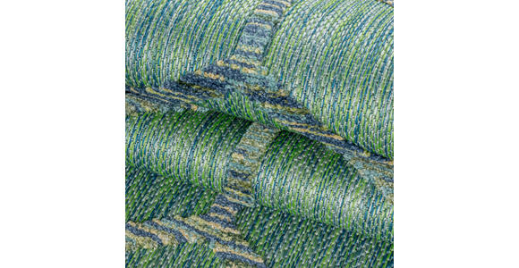 Flachwebteppich 80/250 cm Bahama Grün  - Grün, Design, Textil (80/250cm) - Novel