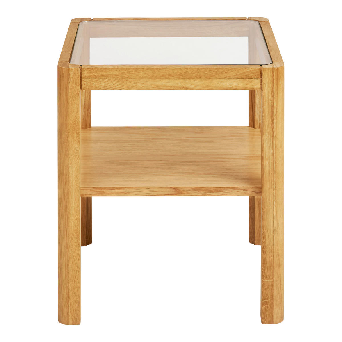 BEISTELLTISCH in Holz, Holzwerkstoff 40/40/45 cm  - Eichefarben, Design, Glas/Holz (40/40/45cm) - MID.YOU