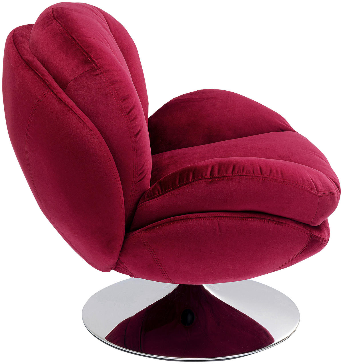 DESIGNSESSEL in Samt Chromfarben, Dunkelrot  - Chromfarben/Dunkelrot, Design, Textil/Metall (79/65/56cm) - Kare-Design