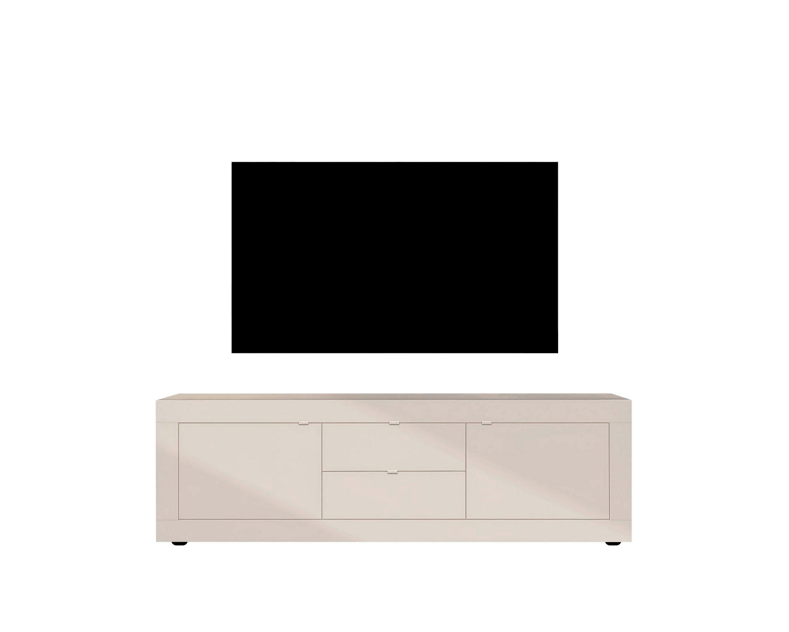 LOWBOARD  in 210/65/43 cm  - Kaschmir/Schwarz, Design, Holzwerkstoff/Kunststoff (210/65/43cm) - MID.YOU