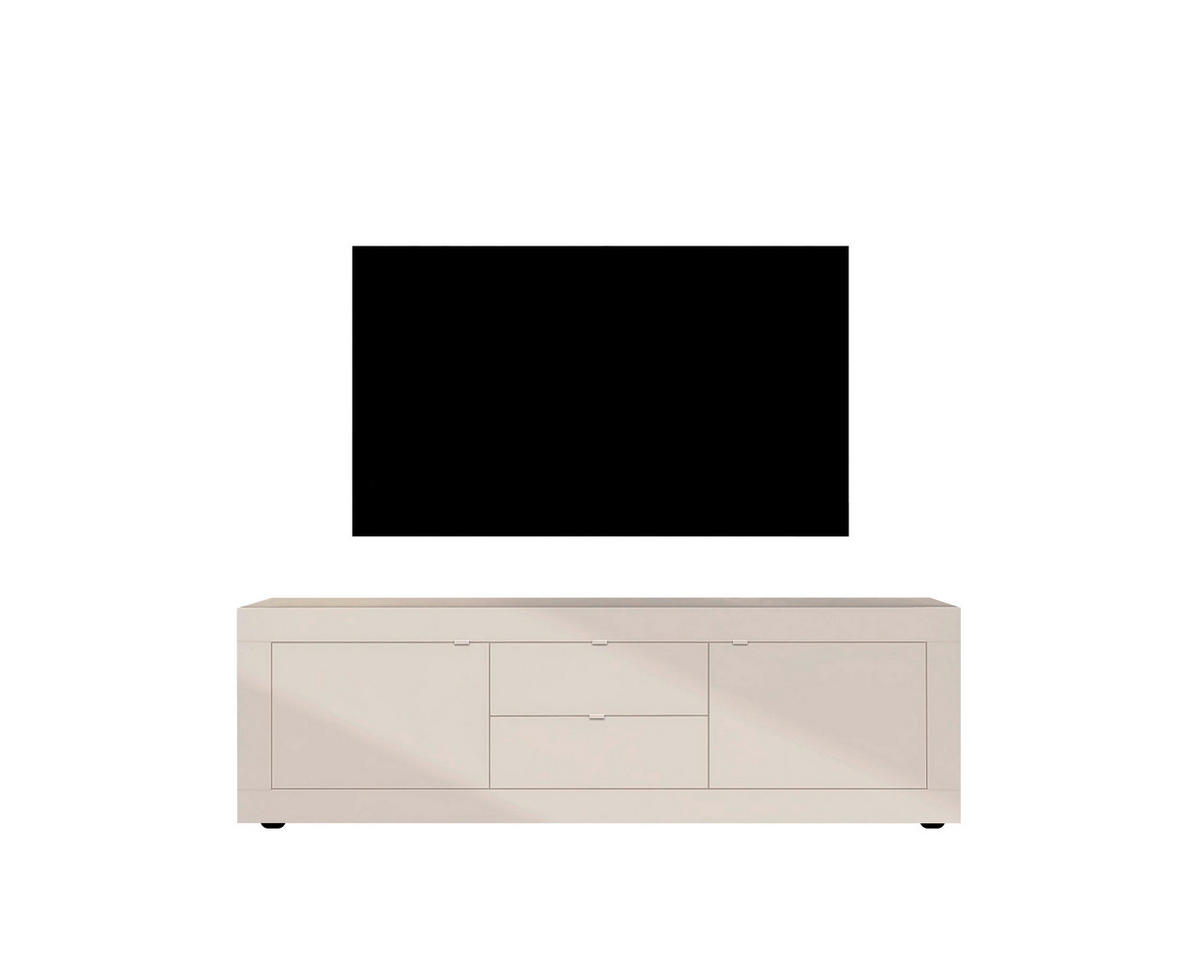 LOWBOARD  in 210/65/43 cm  - Kaschmir/Schwarz, Design, Holzwerkstoff/Kunststoff (210/65/43cm) - MID.YOU