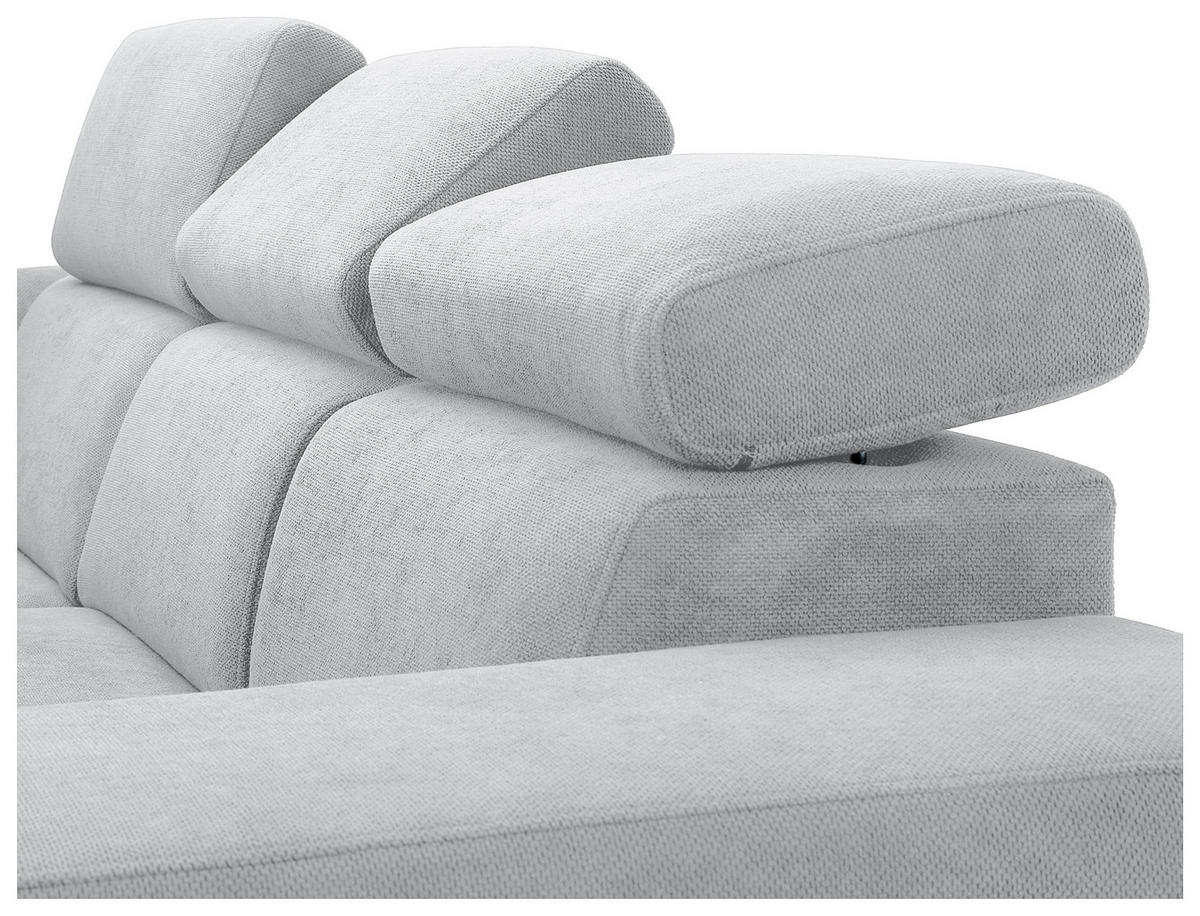 ECKSOFA Hellgrau Webstoff  - Hellgrau/Schwarz, KONVENTIONELL, Holz/Textil (244/283cm) - Carryhome