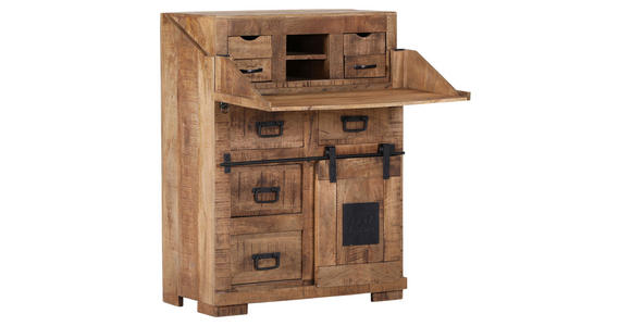 SEKRETÄR - Schwarz/Braun, LIFESTYLE, Holz (80/107/39cm) - Landscape