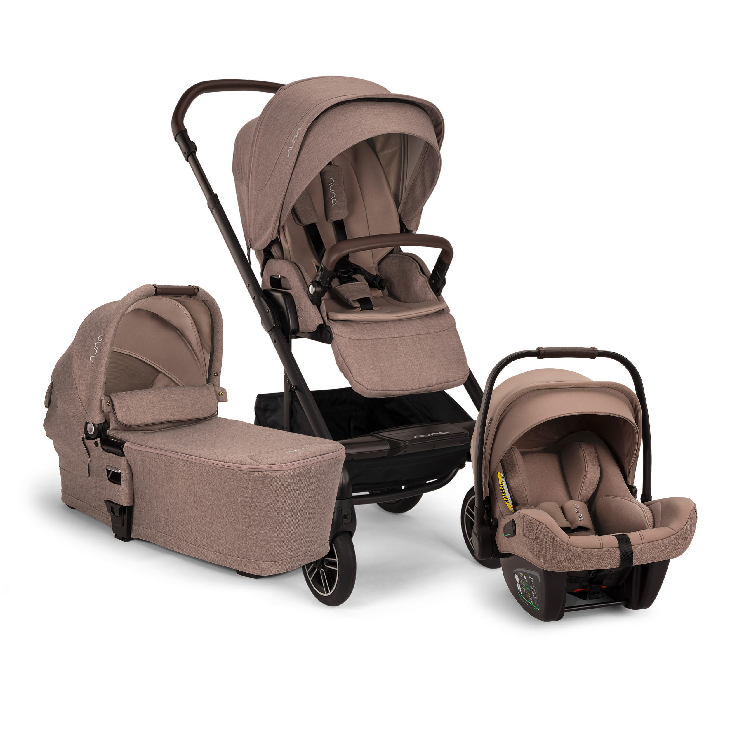 KINDERWAGENSET  MIXX NEXT  CEDAR  - Graubraun/Schwarz, Basics, Kunststoff/Textil (60/110/82cm) - Nuna
