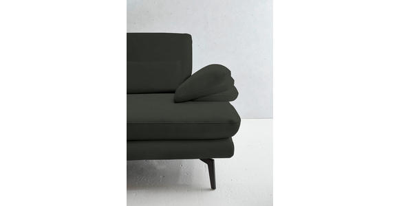 3-SITZER-SOFA in Leder Dunkelgrün - Dunkelgrün/Schwarz, Design, Leder/Metall (222/86/104cm) - Dieter Knoll