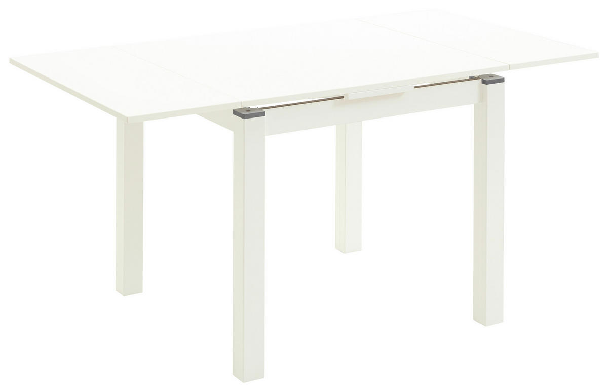 ESSTISCH in Holzwerkstoff 80-140/80/76 cm  - Weiss, Konventionell, Holzwerkstoff (80-140/80/76cm) - Valdera