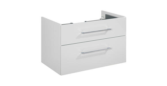 WASCHTISCHUNTERSCHRANK 80/48,8/50,9 cm - Chromfarben/Weiß Hochglanz, KONVENTIONELL, Holzwerkstoff/Metall (80/48,8/50,9cm) - Voleo