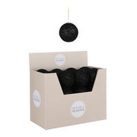 KUGLA ZA JELKU - crna, Osnovno, plastika (8/8cm) - X-Mas