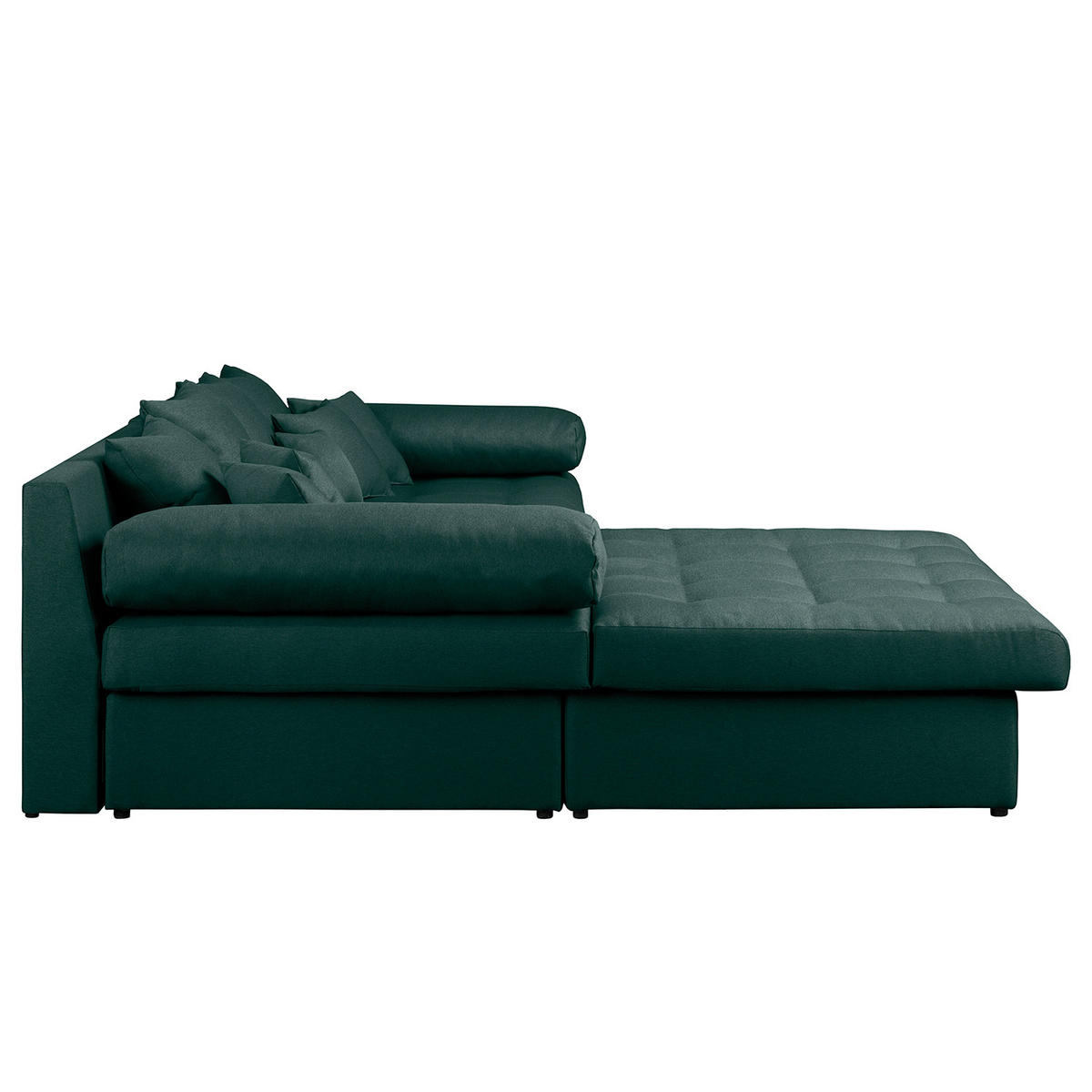 ECKSOFA Naomi in Mikrofaser Petrol Rückenkissen  243/284 cm  - Petrol/Schwarz, Design, Kunststoff/Textil (243/284cm) - P & B