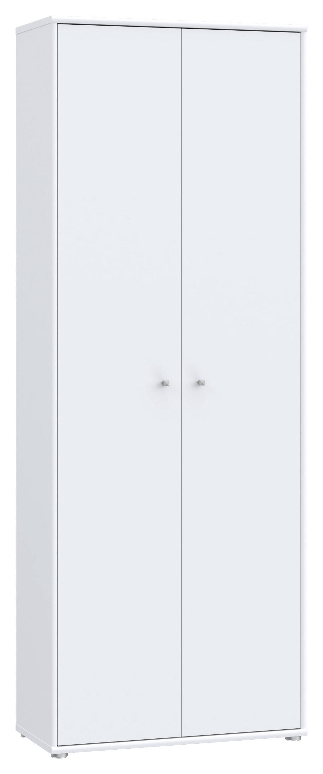 DREHTÜRENSCHRANK 2-türig Weiß - Alufarben/Weiß, Design, Holzwerkstoff (73,7/197,5/34,8cm)