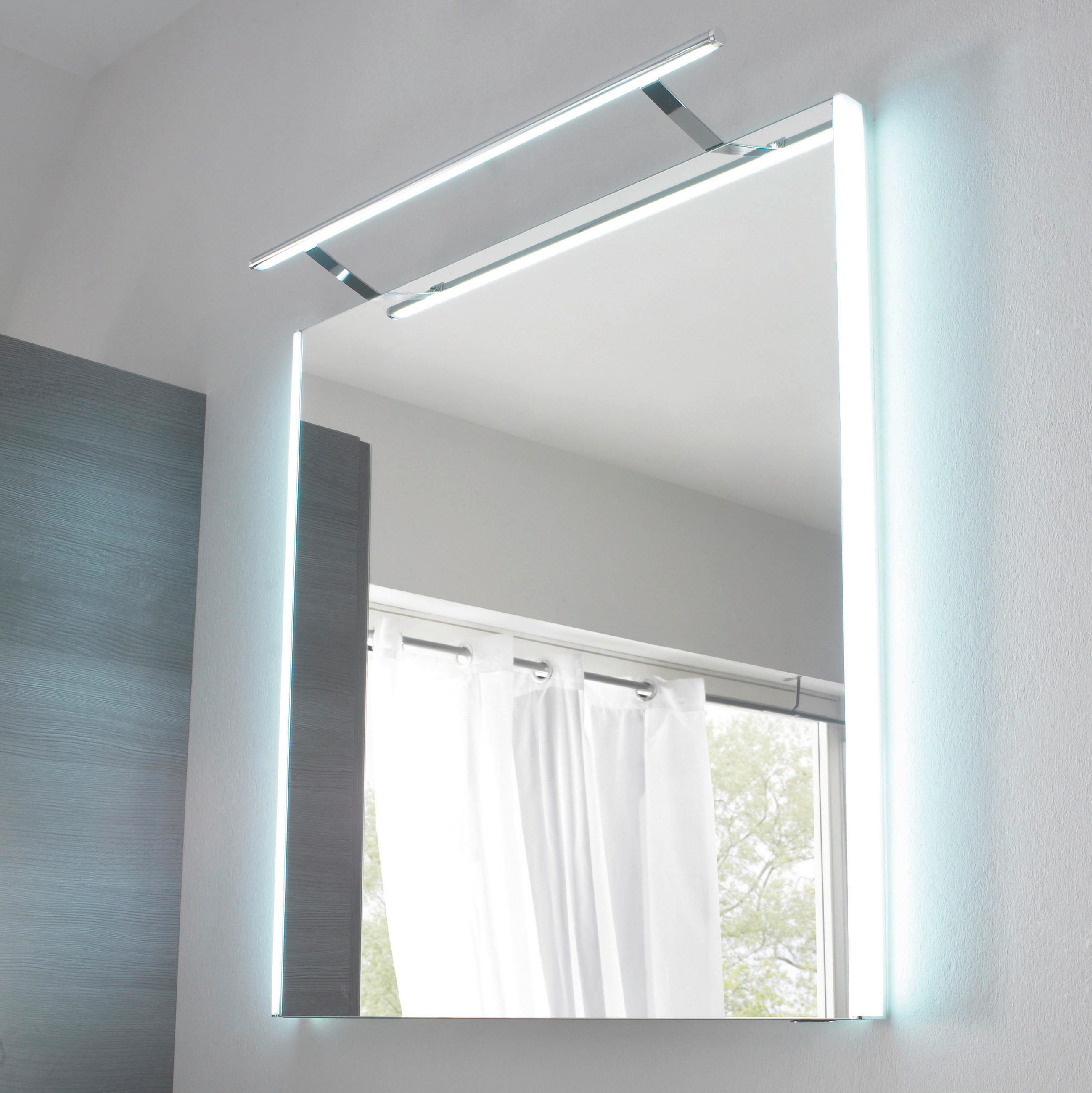 BADEZIMMERSPIEGEL  - Silberfarben, Design, Glas - Leonardo Living