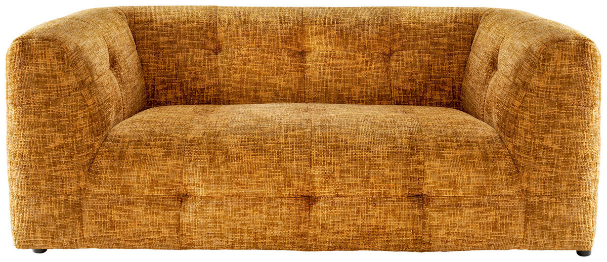 2,5-SITZER in Struktur Goldfarben  - Goldfarben/Schwarz, Design, Kunststoff/Textil (218/72/95cm) - Livetastic