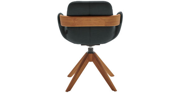 ARMLEHNSTUHL  Lederauswahl, Stoffauswahl, Typenauswahl, Sitzfläche 360° drehbar, automatische Rückholfunktion  Echtleder  - Eichefarben/Cognac, Natur, Leder/Holz (60/86/60cm) - Valnatura