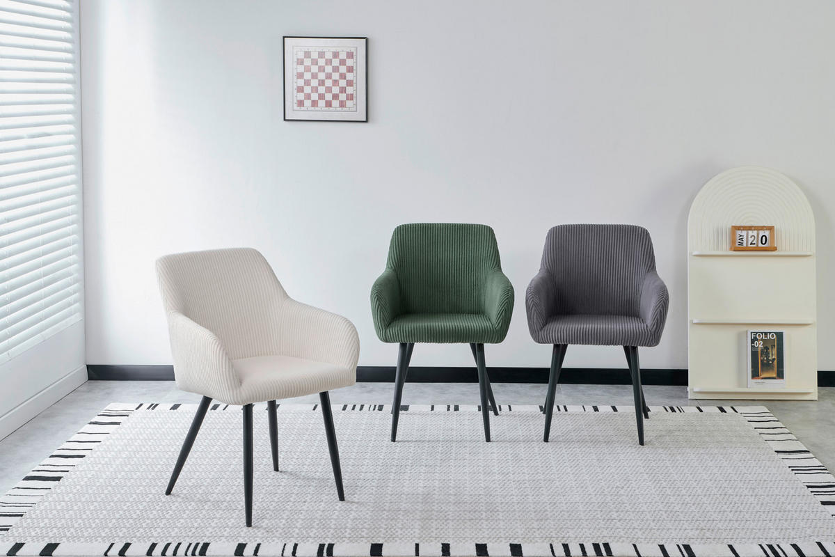 ARMLEHNSTUHL   Webstoff  - Beige/Schwarz, Design, Textil/Metall (56/83,5/59cm) - Ti'me