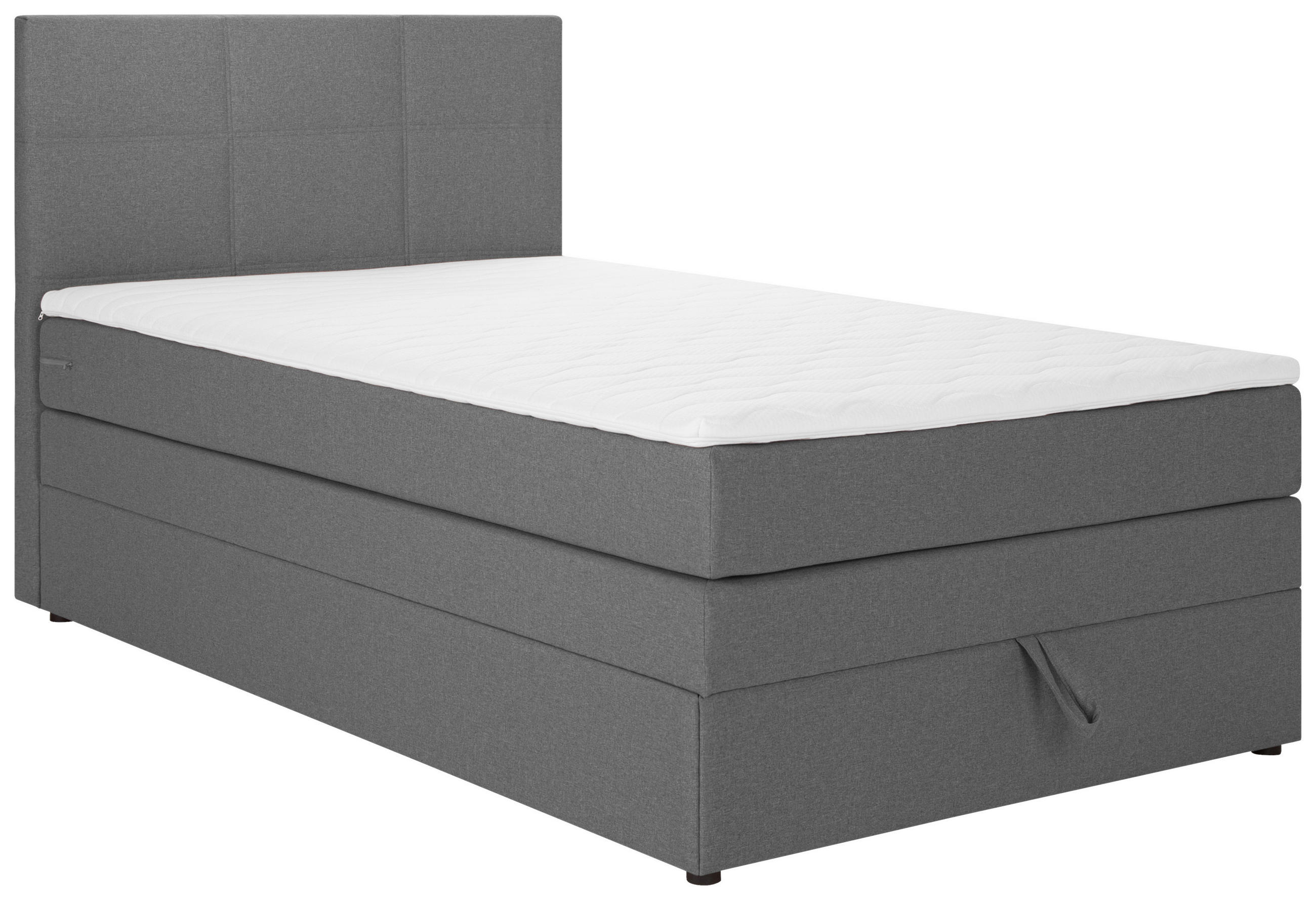 BOXSPRINGBETT 90/200 cm  in Anthrazit  - Anthrazit/Schwarz, Design, Kunststoff/Textil (90/200cm) - Welnova