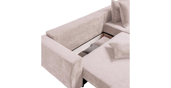 ECKSOFA Beige Chenille - Beige/Schwarz, Design, Kunststoff/Textil (307/194cm) - Carryhome
