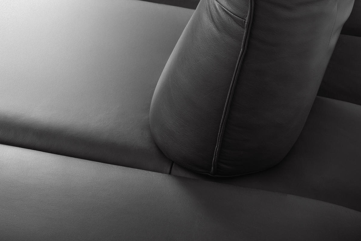 3-SITZER-SOFA 238/95/107 cm  in Echtleder Dunkelgrau   - Dunkelgrau/Schwarz, Design, Leder/Metall (238/95/107cm) - Celina Home